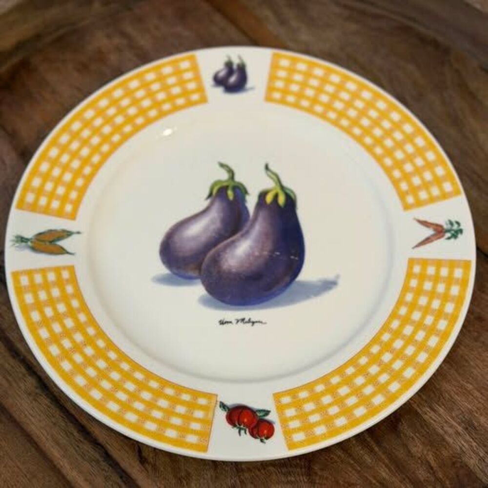 Tabletops Unlimited Fresh Vegetables Eggplant Dinner Plate